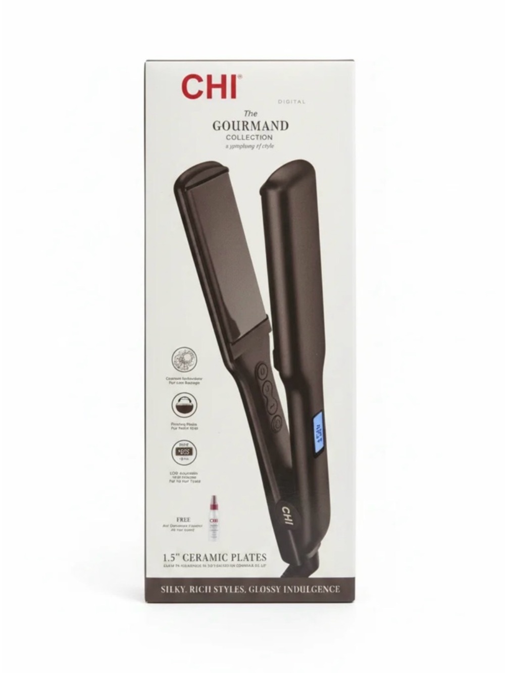 CHI The Gourmand Collection 1.5" Ceramic Plate Hair Straightener - Black